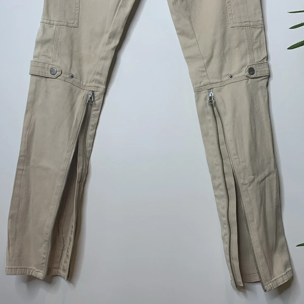 Blank NYC | Khaki Tan Skinny Cargo Zipper 6 Pocket Jeans Pants 26